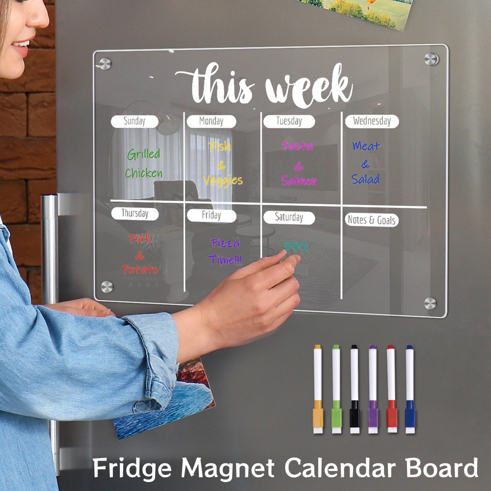 Magnetic Calendar Board - Ímã de geladeira calendário placa planejador