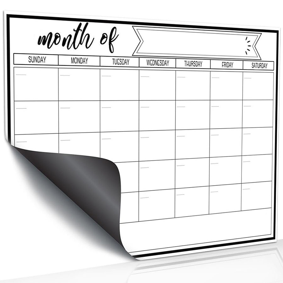 Magnetic Calendar Board - Adesivo Magnético para Geladeira, Quadro Branco,