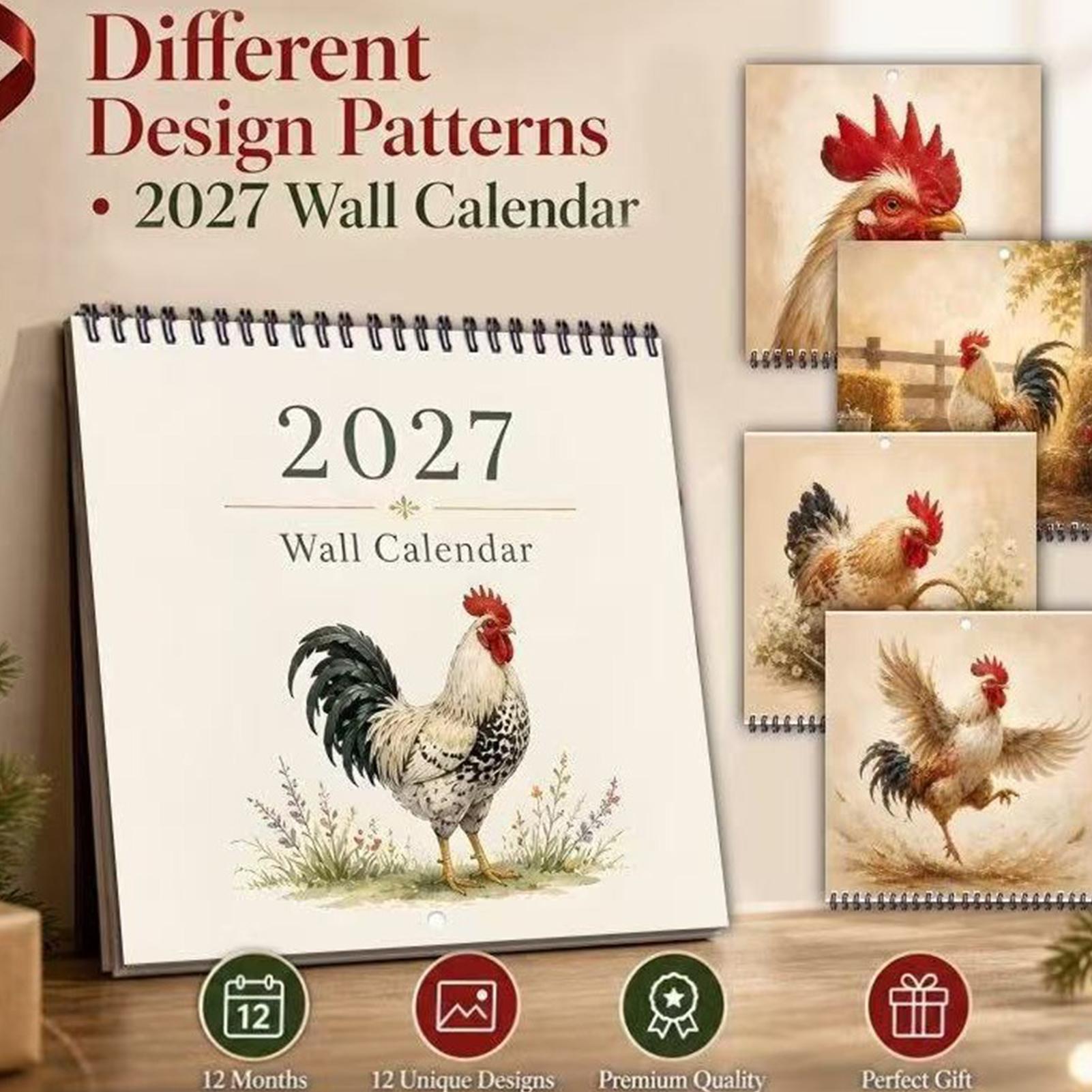 Home Office Wallpaper - Calendário de parede 2027, com desenhos