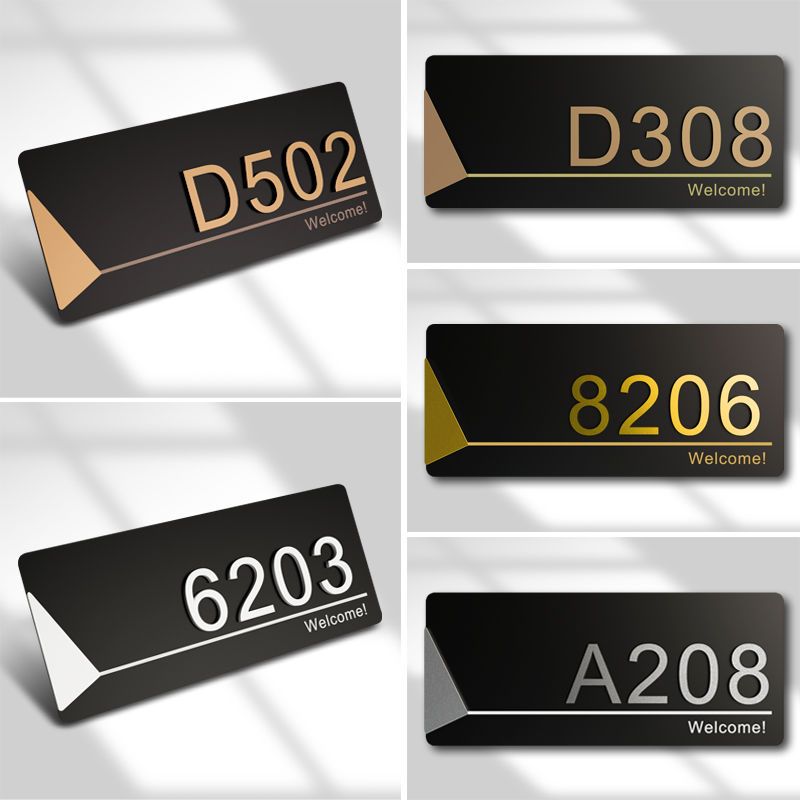 Address Home Office - Placa de porta moderna em acrílico,