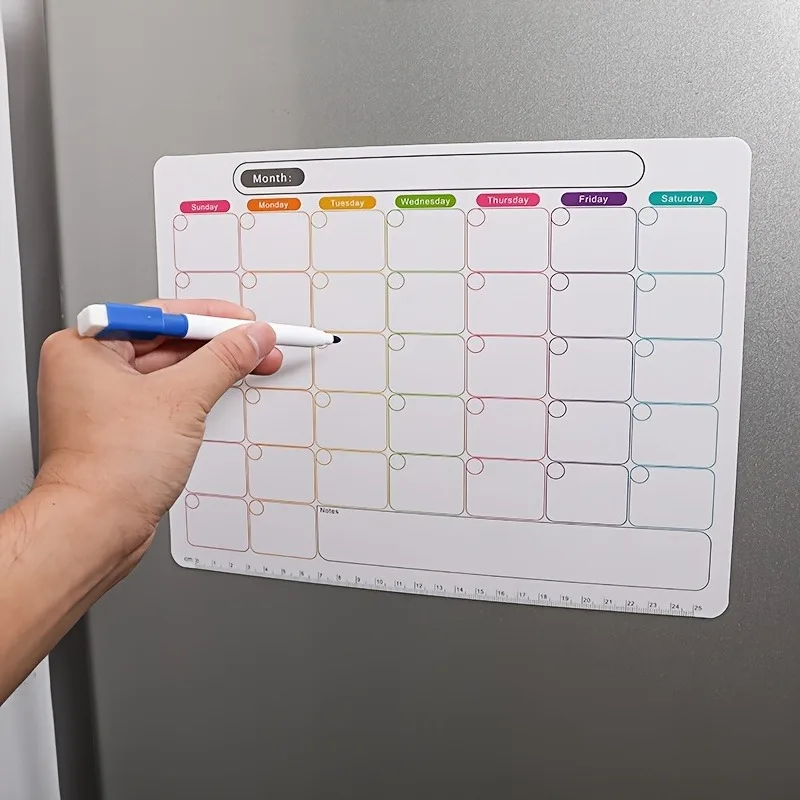 Magnetic Calendar Board - Um ímã de geladeira, planejador mensal