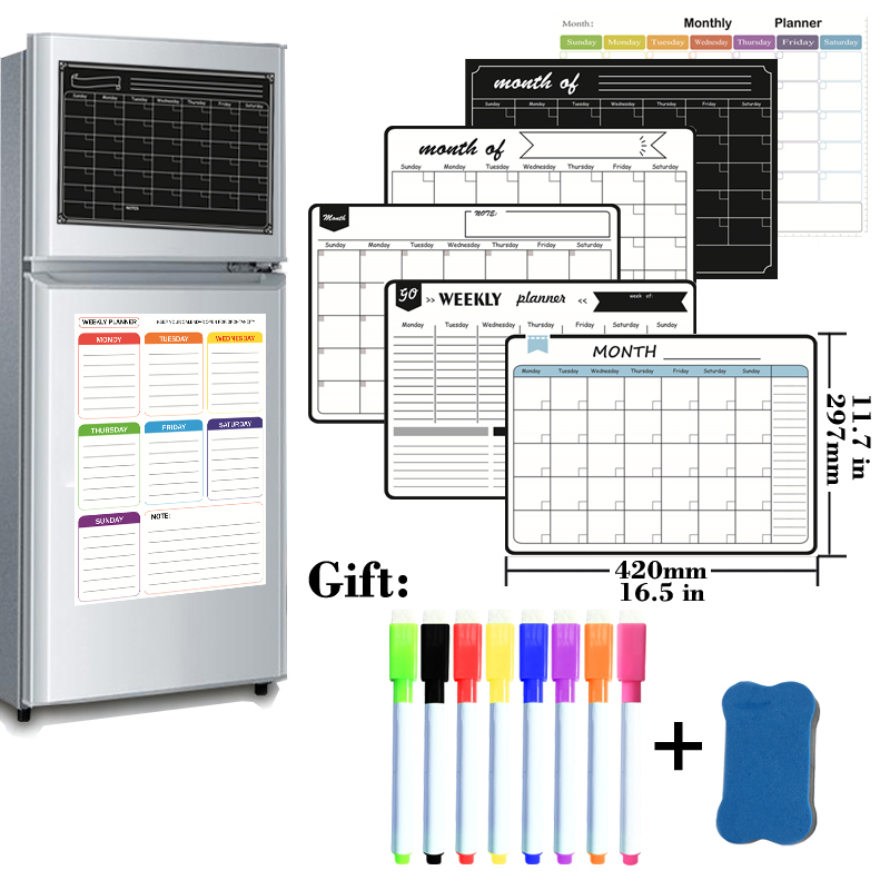 A3 tamanho magnético mensal pl - Magnetic Calendar Board avaliação e preço