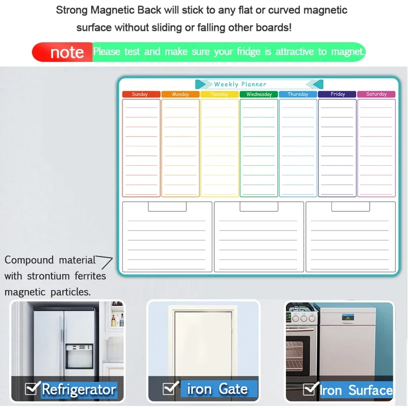 Planejador semanal e mensal ma - Magnetic Calendar Board avaliação e preço