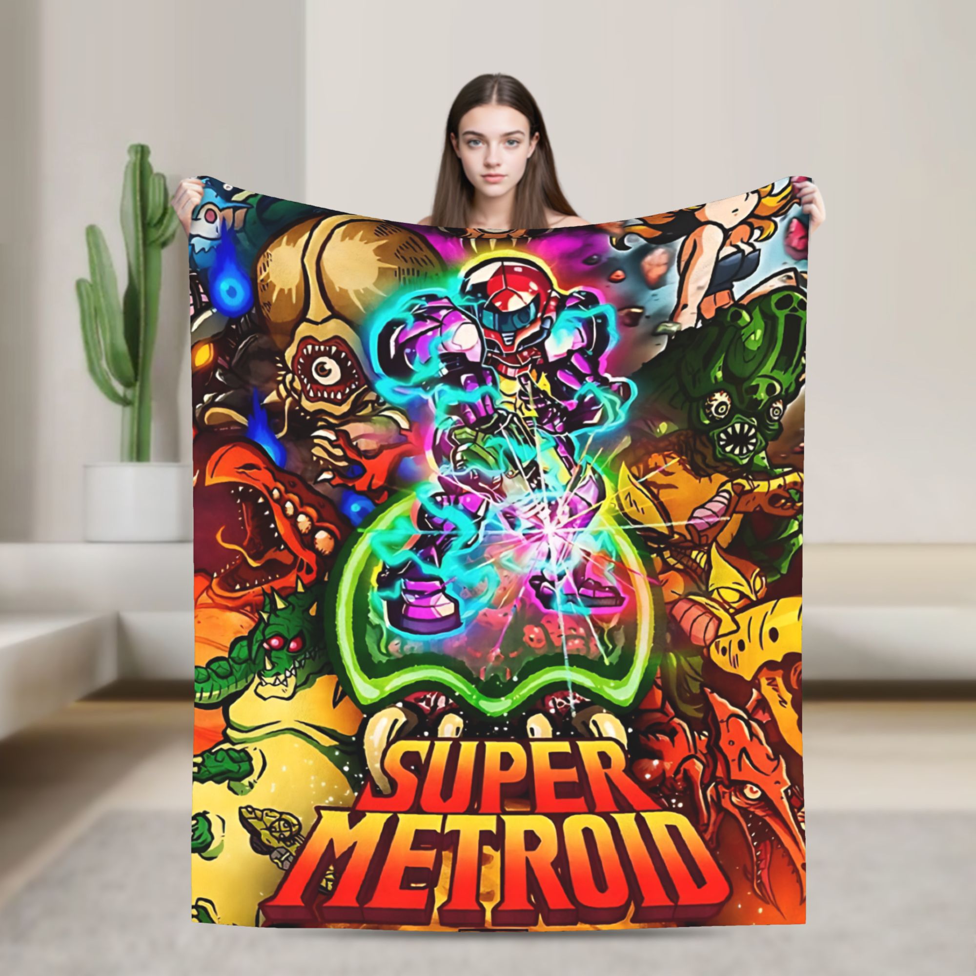 Metroids herói jogo flanela co - Home Office Trend avaliação e preço