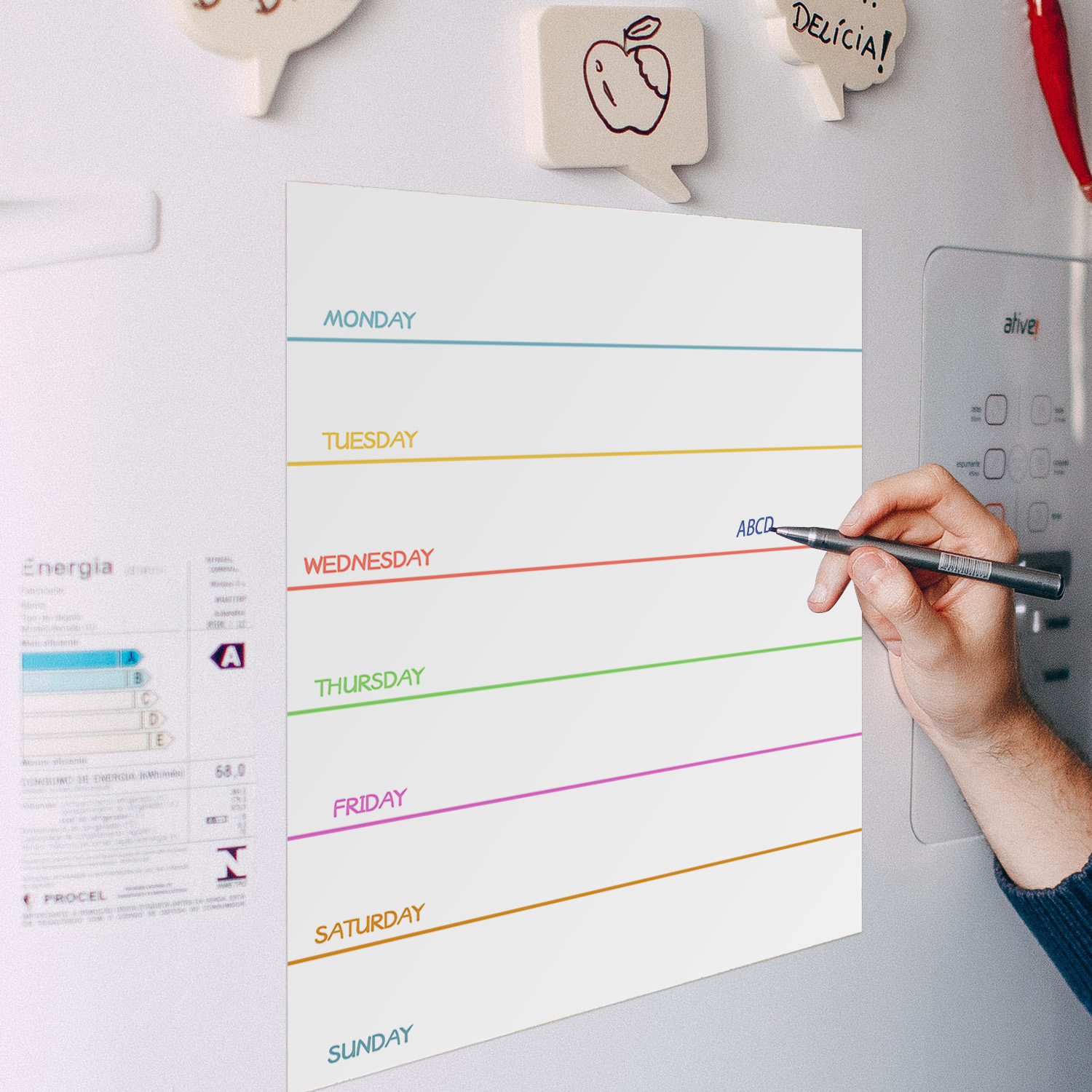 Planejador semanal magnético p - Magnetic Calendar Board avaliação e preço